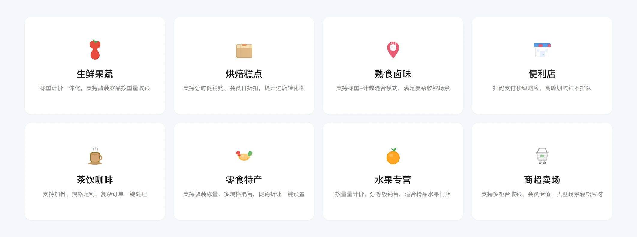 覆盖全行业食品零售业态